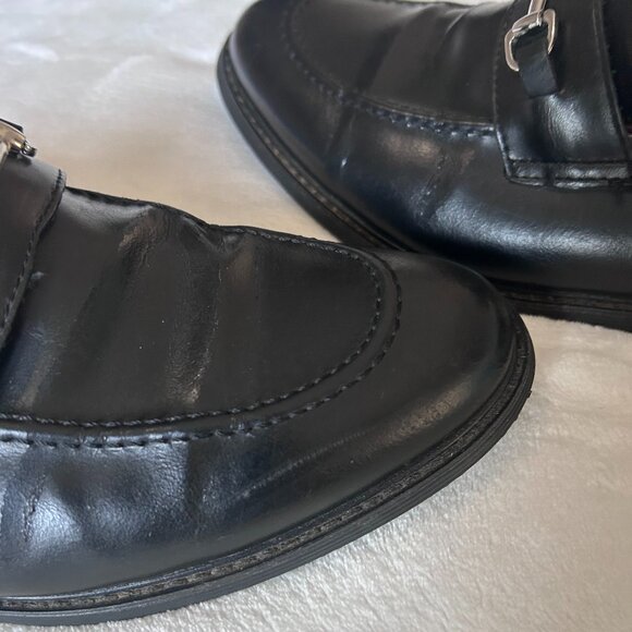 STEVE MADDEN Slip-on Casual Loafers Shoes Otis Black Silver Accent Mens Size 9.5